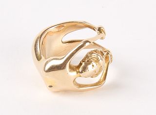 18K Yellow Gold Ring of Woman