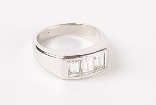 14K White Gold and Diamond Ring