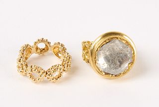 Two 18k Yellow Gold Rings - One Tiffany
