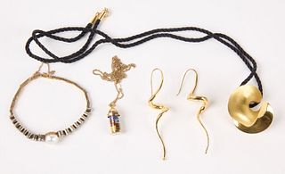 Two 18K Necklaces, Earrings, Bracelet