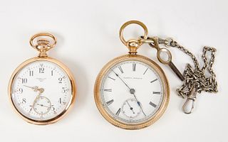 Two Antique American Pocket Watches 1- One is 14K