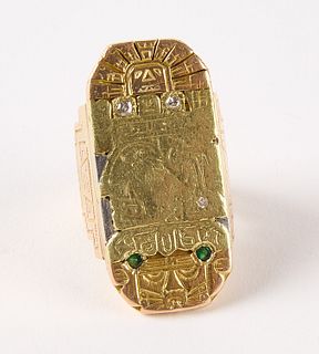 Davidia Peru 18K Gold Aztec Ring