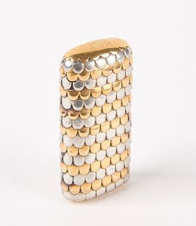 White and Yellow Gold Fish Scale Match Safe 18K