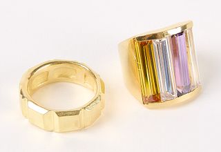 Two 18k Yellow Gold Rings