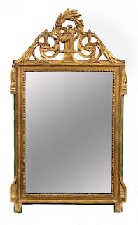 * A Louis XVI Giltwood Mirror Height 44 x width 24 inches.