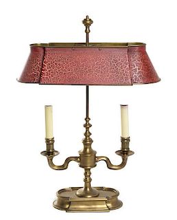 * A Chapman Gilt Brass Bouillotte Lamp Height 24 inches.