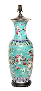 * A Chinese Porcelain Vase Height 30 inches.