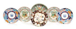 * A Group of Six Porcelain Articles Diameter of largest 11 inches.