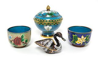* A Group of Chinese Cloisonne Articles Height of tallest 4 3/4 inches.