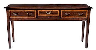 * A George III Style Oak Sideboard Height 36 x width 72 x depth 19 inches.