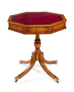 * A Regency Style Yew Wood Center Table Height 27 x width of top 24 inches.