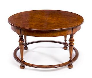 * A Regency Style Burlwood Low Table Height 21 x diameter of top 35 1/2 inches.