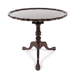 * A Chippendale Style Mahogany Tea Table Height 29 x diameter of top 31 1/2 inches.