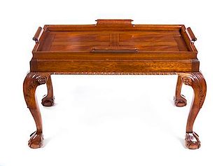 * A Chippendale Style Mahogany Low Table Height 21 1/4 x width 32 x depth 22 inches.