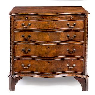 * A Chippendale Style Mahogany Bachelor's Chest Height 31 x width 32 x depth 19 1/2 inches.