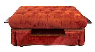 * A Button Tufted Upholstered Ottoman Height 20 x width 50 x depth 37 inches.