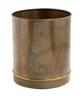 * A Brass Waste Basket Height 11 3/8 inches.