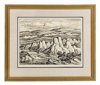 * Sven Birgir Sandzen, (American, 1871-1954), White Rocks