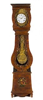 * A French Painted Tall Case Clock Height 90 inches.