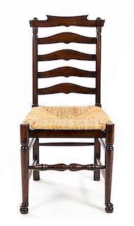 * A Provincial Style Ladderback Side Chair Height 40 inches.