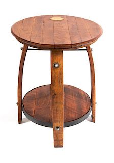 * A Rustic Style Side Table Height 27 x diameter of top 22 inches.