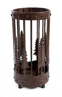 * A Pressed Metal Umbrella Stand Height 25 3/8 inches.
