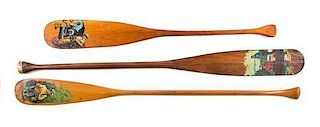 * Three Painted Oars Length of longest 60 inches.