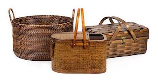 * A Group of Decorative Baskets Width of widest 29 inches.