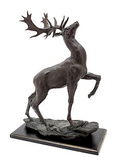 * A Cast Metal Sculpture Height 19 3/8 inches.