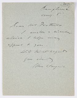 Sargent, John Singer (1856-1925) Letter Signed