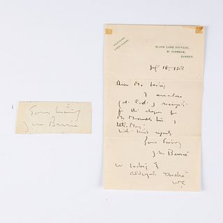 Barrie, Sir James M. (186-1937) Note and Signature
