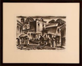 EDWIN L. FULWIDER (1913-2003) PENCIL SIGNED LITHOGRAPH