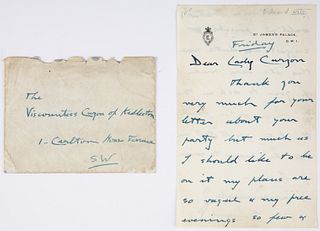 Edward VIII (1894-1972) Letter with Envelope
