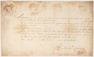 Queen Anne (1665-1714) Manuscript Document Signed