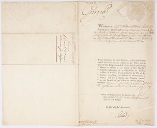 George III (1738-1820) Signed Document, 1799