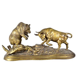 Bull and Bear Bronze Sculpture