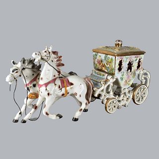 Capodimonte Horse and Carriage Group