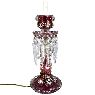 Ruby Bohemian Luster Lamp