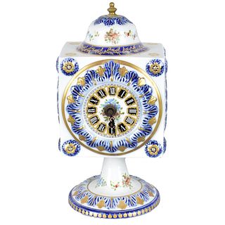 Sevres Pedestal Porcelain Clock
