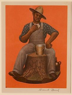 AFTER GRANT WOOD (1891-1942) OFFSET COLOR LITHOGRAPH