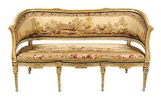* An Italian Painted Settee Height 34 x width 60 x depth 25 1/2 inches.