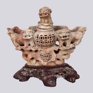 Antique Chinese Soapstone Incense Burner