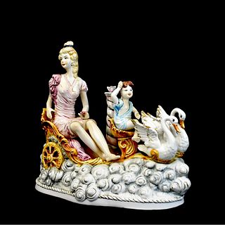 Capodimonte Venus Aphrodite Swan Chariot Figurine