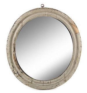 * A Large White-Painted Bullseye Mirror Diameter 67 inches.