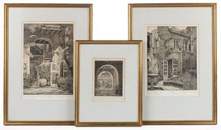 EUGENE E. LOVING (NEW ORLEANS, 1908-1971) ETCHINGS, LOT OF THREE