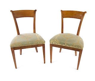 * A Pair of Biedermeier Side Chairs Height 34 inches.