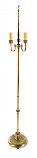 * A Brass and Onyx Floor Lamp Height overall 64 1/2 inches.