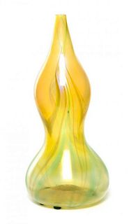 * An American Studio Glass Vase Height 13 inches.