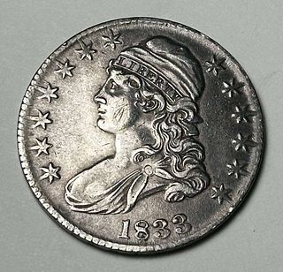 1833 Capped Bust Silver Half Dollar VF Details