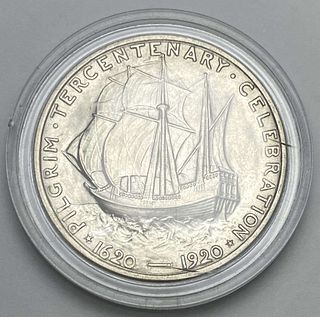 1920-D U.S. Pilgrim Tercentenary Commemorative Silver Half Dollar MS63